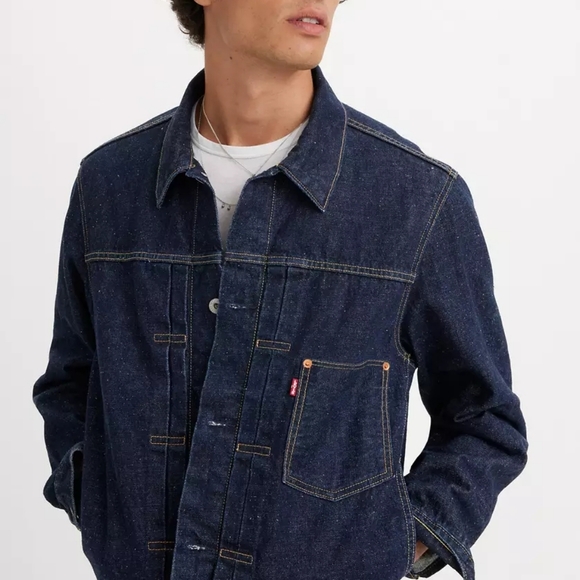 Nwot! Levi's® Premium Type I Roll Up Selvedge Trucker Jacket - Picture 3 of 9